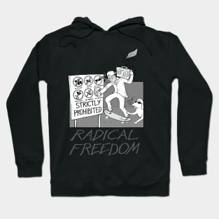 Radical Freedom at the Beach (black and white) Hoodie